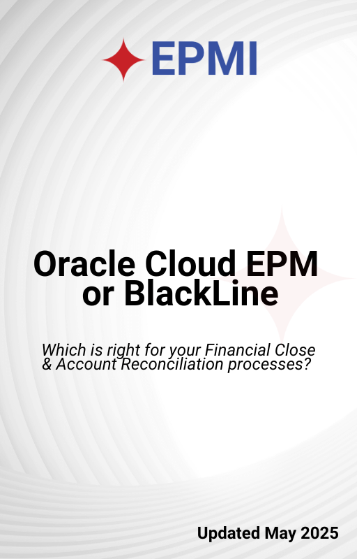 Oracle Cloud EPM or BlackLine Ebook Cover Image 2025