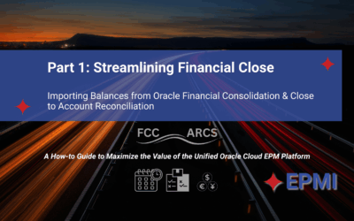 Importing Balances from Financial Consolidation & Close to Account Reconciliation 